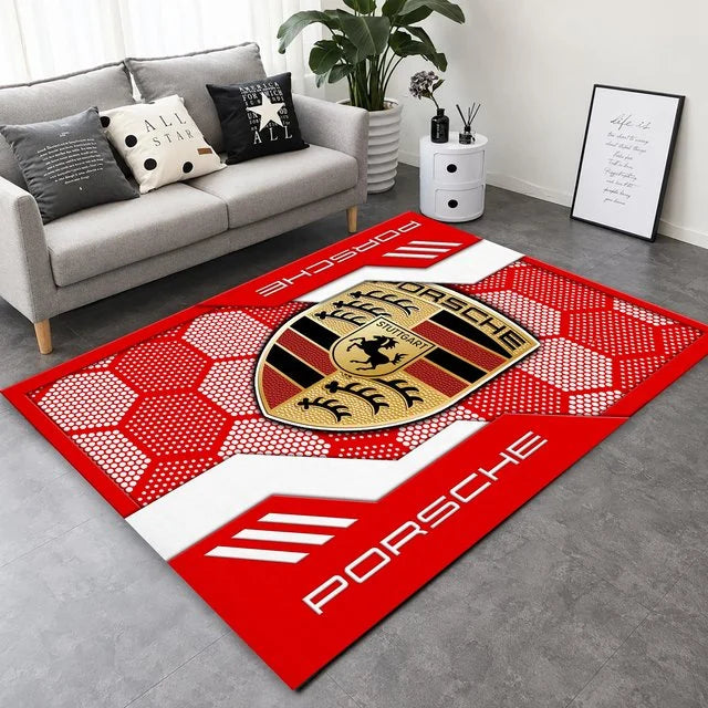Porsche Area Rug v3 – Luxury Car Logo Floor Mat