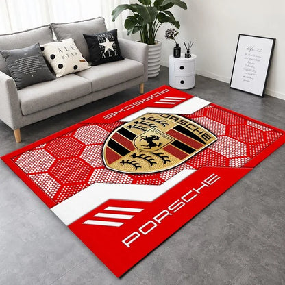 Porsche Area Rug v3 – Luxury Car Logo Floor Mat
