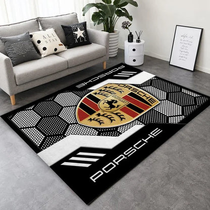 Porsche Area Rug v3 – Luxury Car Logo Floor Mat