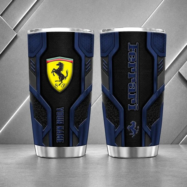 Ferrari Personalized Tumbler – Custom Name Stainless Steel Travel Cup