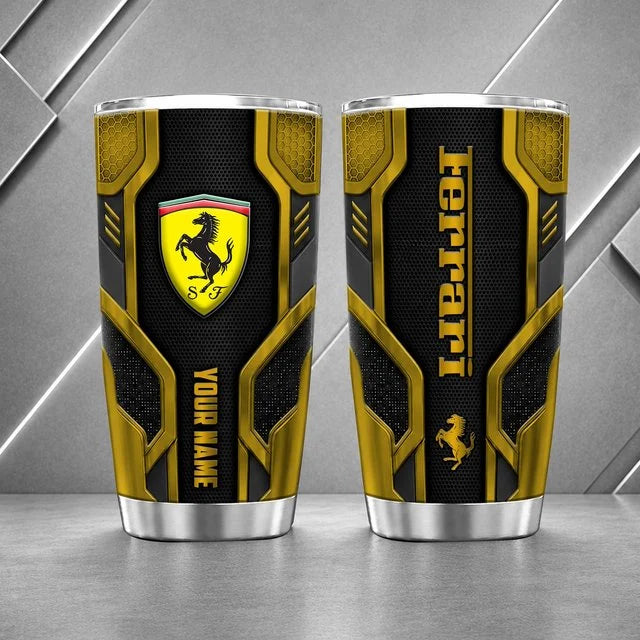 Ferrari Personalized Tumbler – Custom Name Stainless Steel Travel Cup