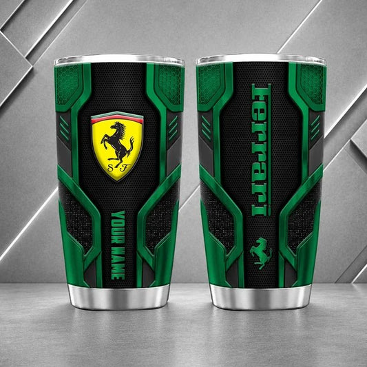 Ferrari Personalized Tumbler – Custom Name Stainless Steel Travel Cup
