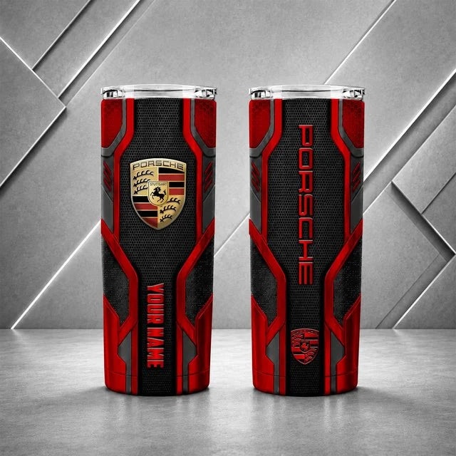 Porsche Personalized Tumbler – Custom Name Insulated Travel Cup
