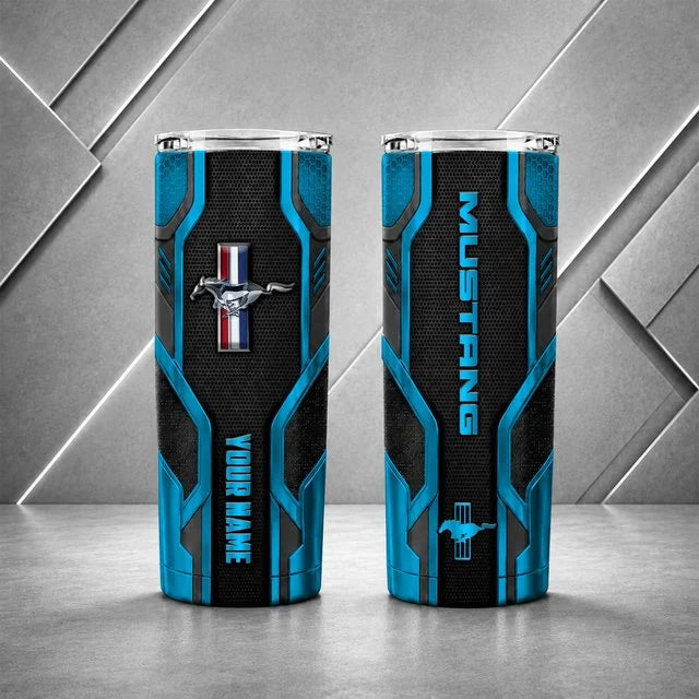 Mustang Personalized Tumbler – Custom Name Insulated Travel Cup