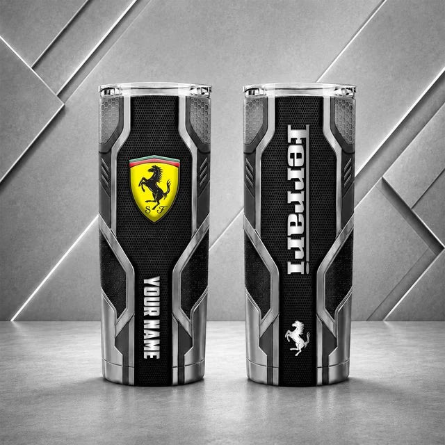 Ferrari Personalized Tumbler – Custom Name Insulated Travel Cup