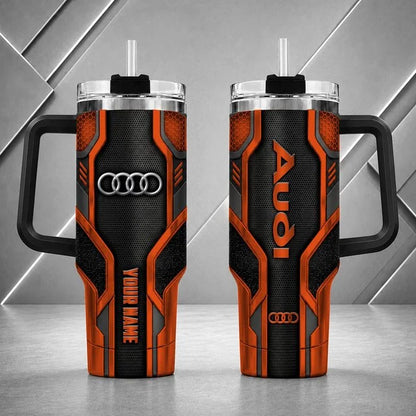 Audi Personalized Tumbler with Handle – Custom Name Insulated Travel Cup
