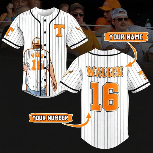 Morgan Wallen Tennessee Volunteers Fan Personalized Baseball Jersey