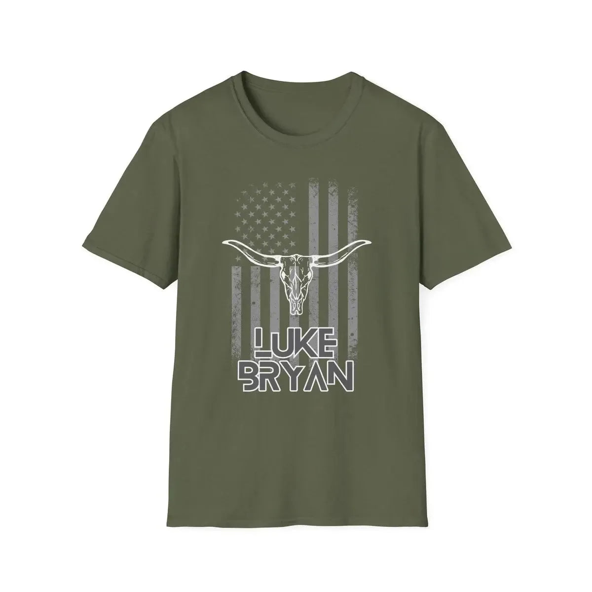 Longhorn Skull American Flag T-Shirt | LB Country Shirt Gildan 5000, Sweatshirt & Hoodie