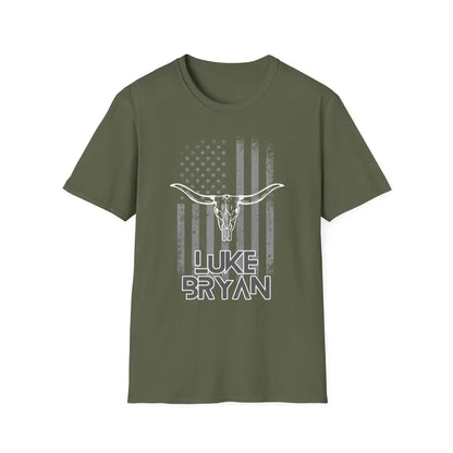 Longhorn Skull American Flag T-Shirt | LB Country Shirt Gildan 5000, Sweatshirt & Hoodie