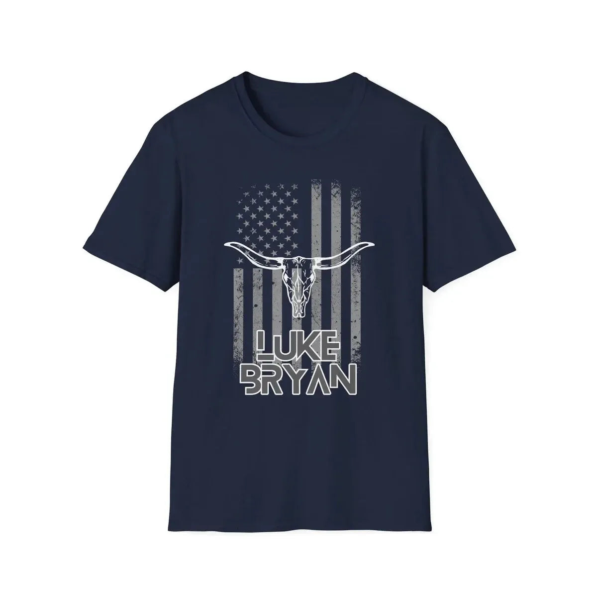 Longhorn Skull American Flag T-Shirt | LB Country Shirt Gildan 5000, Sweatshirt & Hoodie