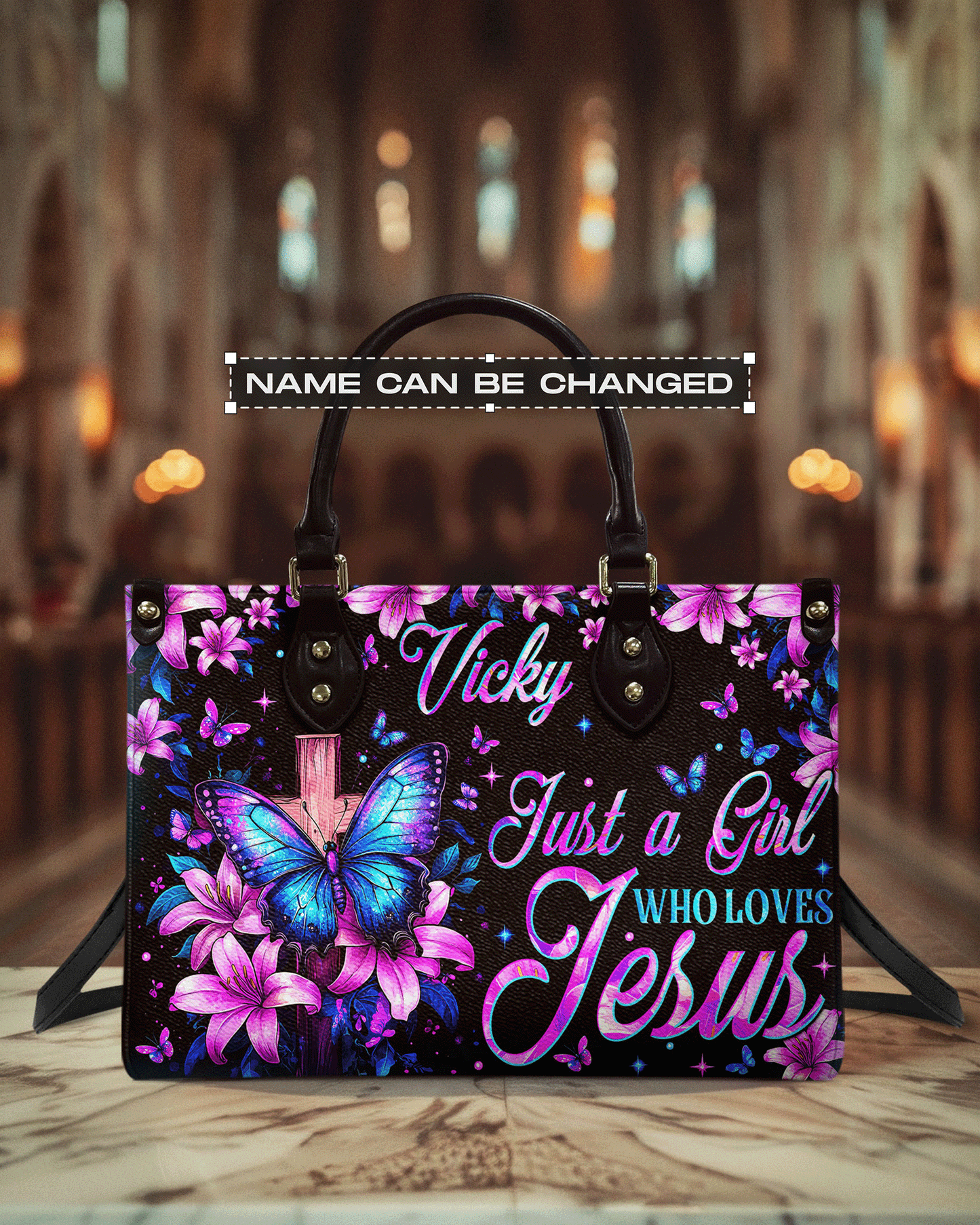 Cowgic Just A Girl Who Loves Jesus Leather Handbag