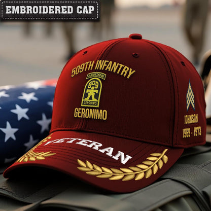 Cowgic U.S. Army 509th Infantry Regiment Embroidered Classic Structured Cap - Embroidered Cap for Veterans