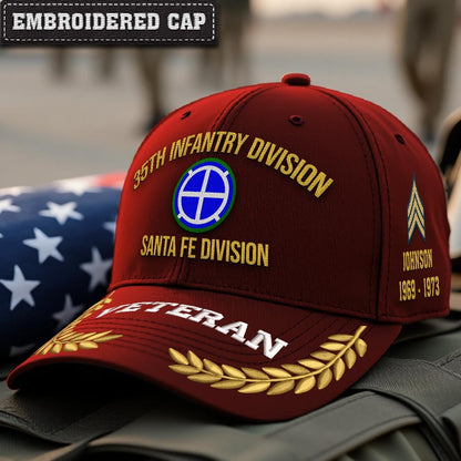 Cowgic U.S. Army 35th Infantry Division Embroidered Classic Structured Cap - Embroidered Cap for Veterans