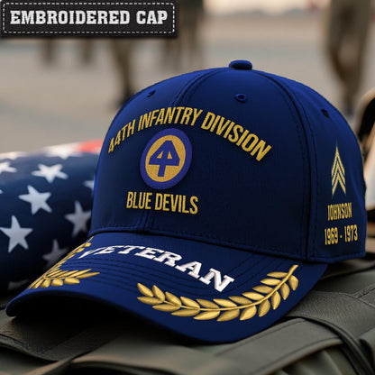 Cowgic U.S. Army 44th Infantry Division Embroidered Classic Structured Cap - Embroidered Cap for Veterans