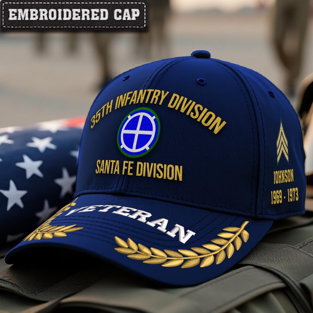 Cowgic U.S. Army 35th Infantry Division Embroidered Classic Structured Cap - Embroidered Cap for Veterans