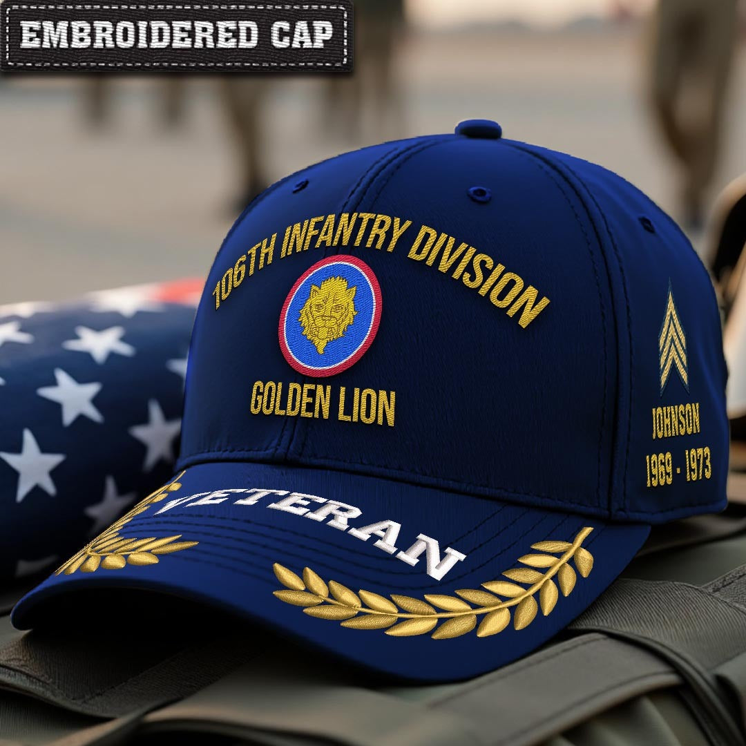 Cowgic U.S. Army 15th Armored Division Embroidered Classic Structured Cap - Embroidered Cap for Veterans