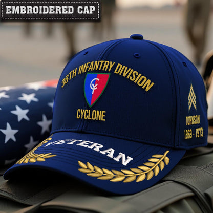 Cowgic U.S. Army 38th Infantry Division Embroidered Classic Structured Cap - Embroidered Cap for Veterans