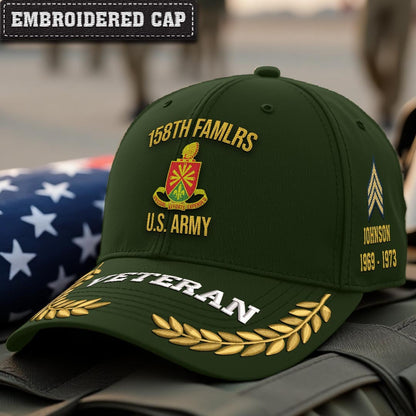 Cowgic U.S. Army 158th FAMLRS Embroidered Classic Structured Cap - Embroidered Cap for Veterans