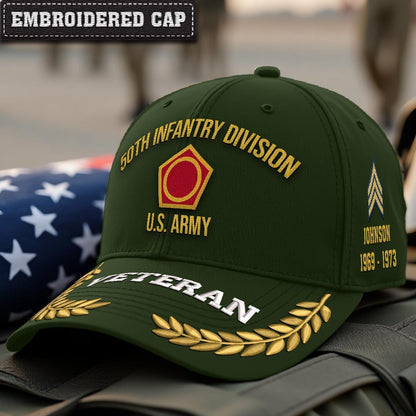 Cowgic U.S. Army 50th Infantry Division Embroidered Classic Structured Cap - Embroidered Cap for Veterans
