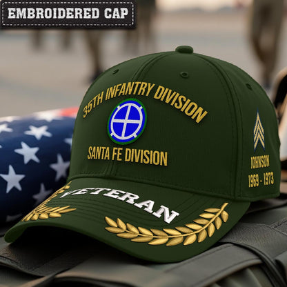 Cowgic U.S. Army 35th Infantry Division Embroidered Classic Structured Cap - Embroidered Cap for Veterans