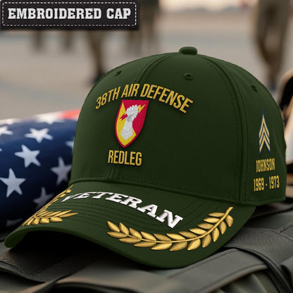 Cowgic U.S. Army 38th Air Defense Artillery Brigade Embroidered Classic Structured Cap - Embroidered Cap for Veterans