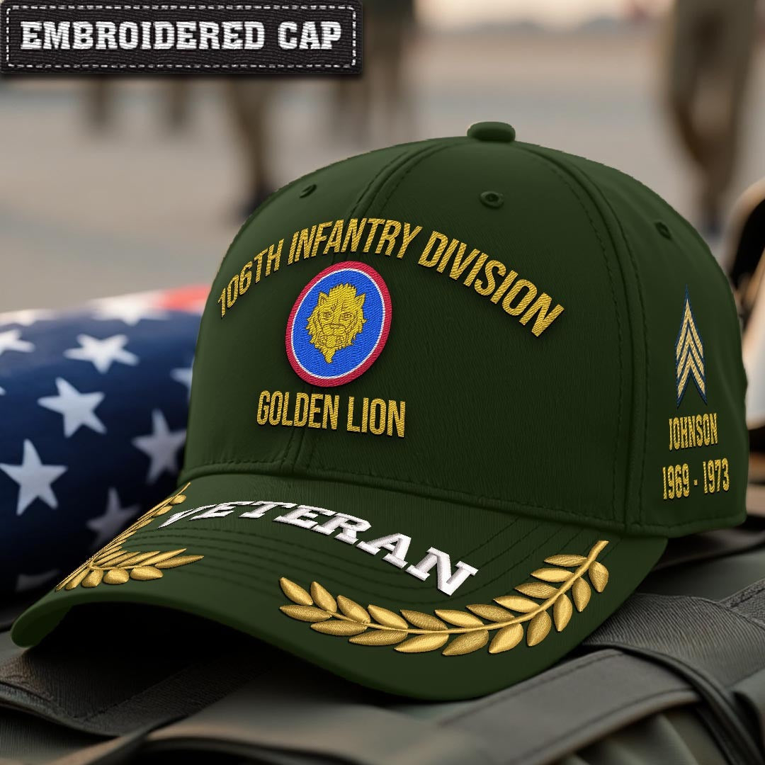 Cowgic U.S. Army 15th Armored Division Embroidered Classic Structured Cap - Embroidered Cap for Veterans