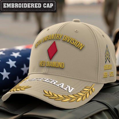 Cowgic U.S. Army 5th Infantry Division Embroidered Classic Structured Cap - Embroidered Cap for Veterans