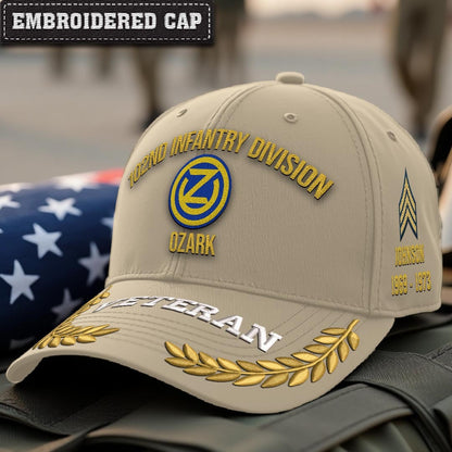 Cowgic U.S. Army 102nd Infantry Division Embroidered Classic Structured Cap - Embroidered Cap for Veterans