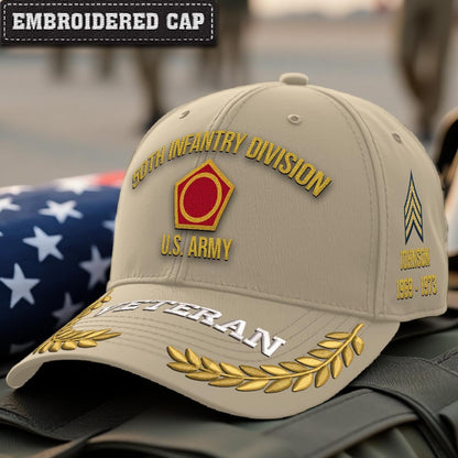 Cowgic U.S. Army 50th Infantry Division Embroidered Classic Structured Cap - Embroidered Cap for Veterans