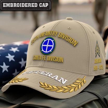 Cowgic U.S. Army 35th Infantry Division Embroidered Classic Structured Cap - Embroidered Cap for Veterans