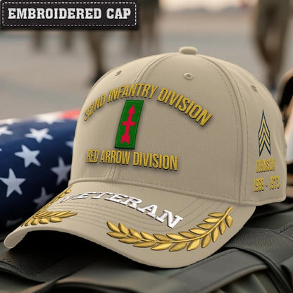 Cowgic U.S. Army 32nd infantry division Embroidered Classic Structured Cap - Embroidered Cap for Veterans