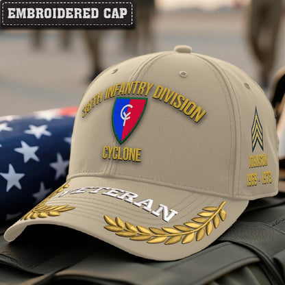 Cowgic U.S. Army 38th Infantry Division Embroidered Classic Structured Cap - Embroidered Cap for Veterans