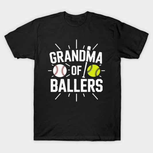 Cowgic Grandma Of Ballers Funny Baseball Softball Mothers Day T-Shirt