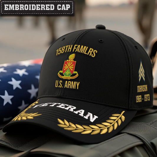 Cowgic U.S. Army 158th FAMLRS Embroidered Classic Structured Cap - Embroidered Cap for Veterans