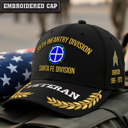 Cowgic U.S. Army 35th Infantry Division Embroidered Classic Structured Cap - Embroidered Cap for Veterans