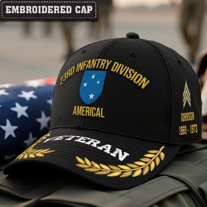 Cowgic U.S. Army 23rd Infantry Division Embroidered Classic Structured Cap - Embroidered Cap for Veterans