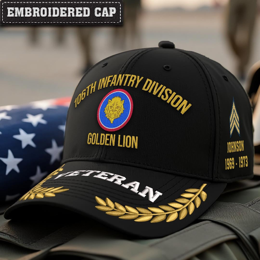 Cowgic U.S. Army 15th Armored Division Embroidered Classic Structured Cap - Embroidered Cap for Veterans