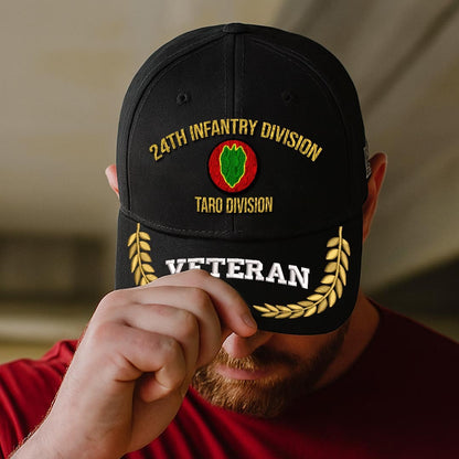 Cowgic U.S. Army 24th Infantry Division Embroidered Classic Structured Cap - Embroidered Cap for Veterans