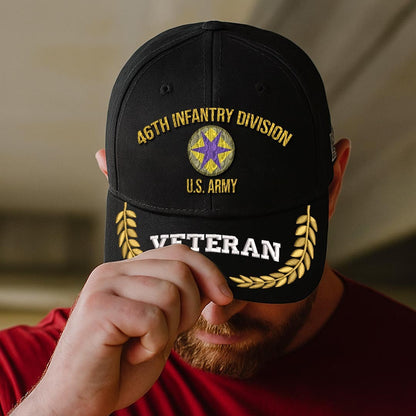 Cowgic U.S. Army 46th Infantry Division (WWII Ghost Division) Embroidered Classic Structured Cap - Embroidered Cap for Veterans