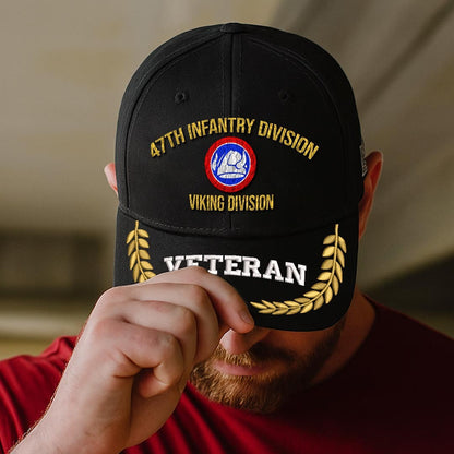 Cowgic U.S. Army 47th Infantry Division Embroidered Classic Structured Cap - Embroidered Cap for Veterans