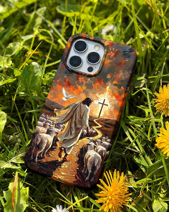 Cowgic Jesus Shepherd Walking With Sheep Magnetic Phone Case