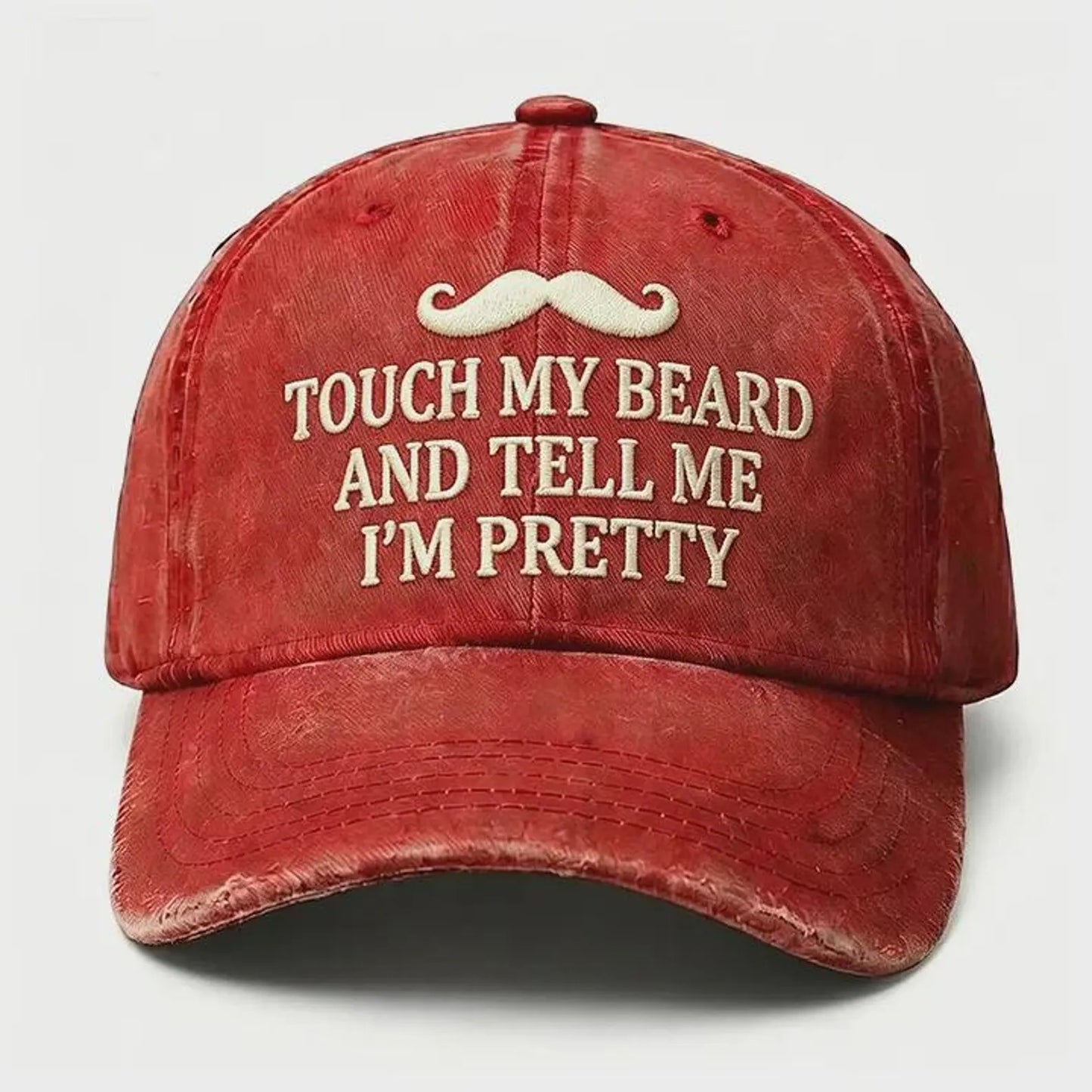 Touch My Beard Hat, Funny Beard Dad Hat, Sarcastic Mustache Cap, Vintage Washed Hat, Gift for Bearded Men, Humor Gag Gift
