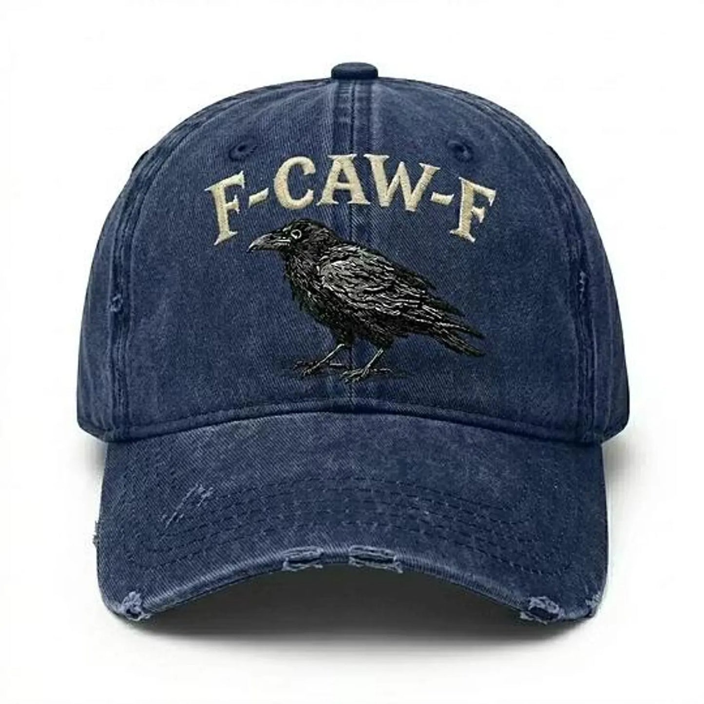 F-Caw-F Raven Hat, Funny Crow Hat, Embroidered Raven Dad Hat, Gothic Bird Lover Gift, Crow Lover Cap, Funny Birdwatcher Hat