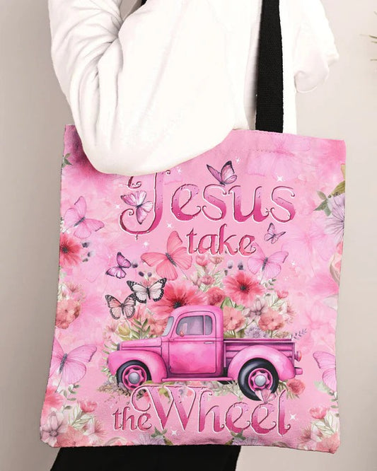 Cowgic Jesus Take The Wheel Tote Bag