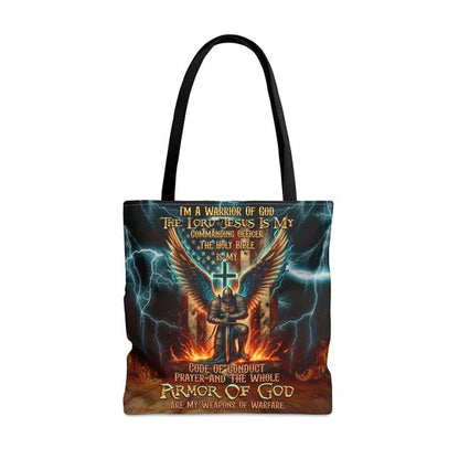 Cowgic I'm A Warrior Of God Tote Bag