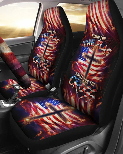 Cowgic Stand For The Flag Kneel For The Cross Automotive