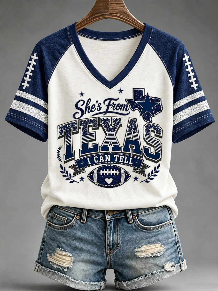 Women's Football Gameday Gift For Football Fans Casual v3 V-Neck Tee