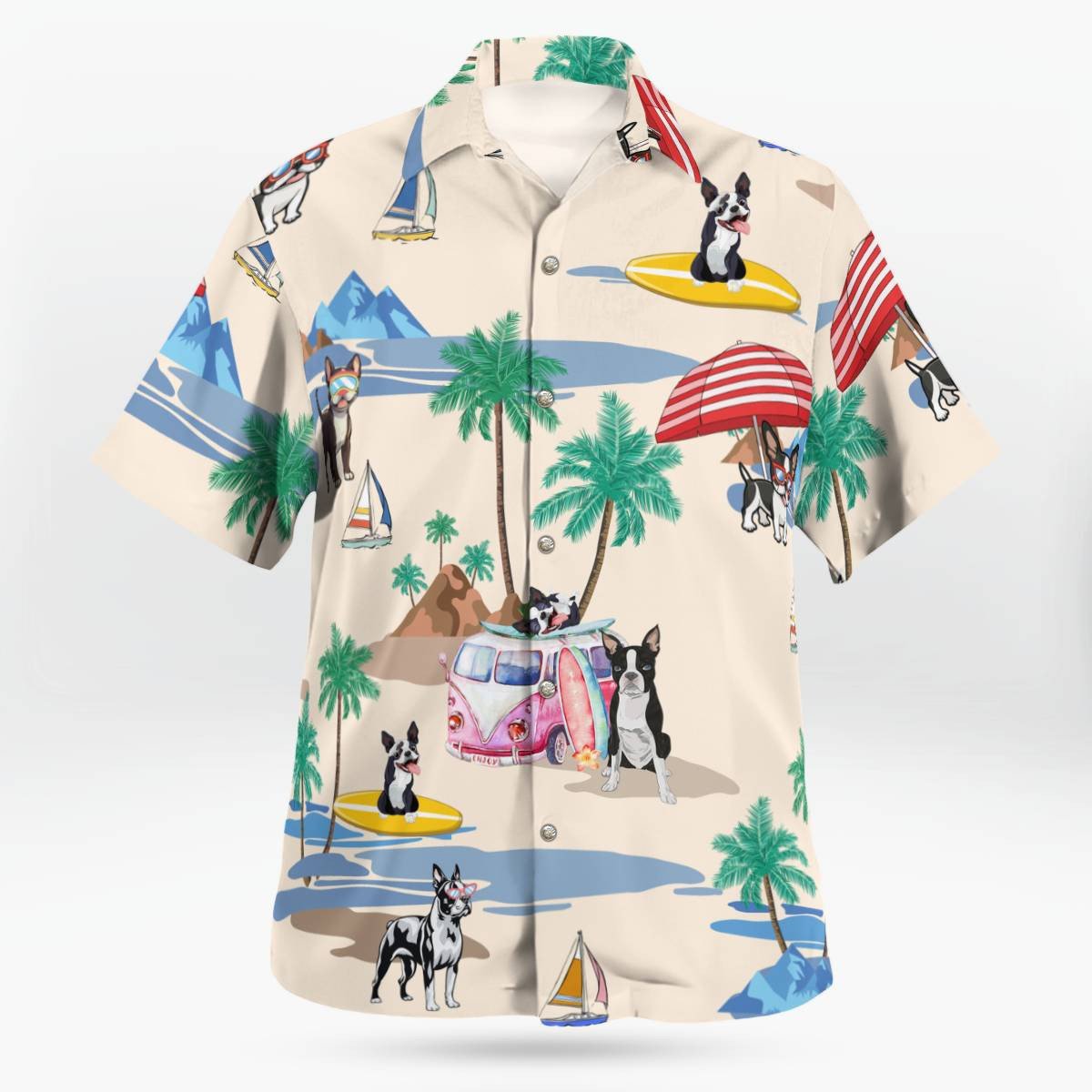 Boston Terrier Summer Beach