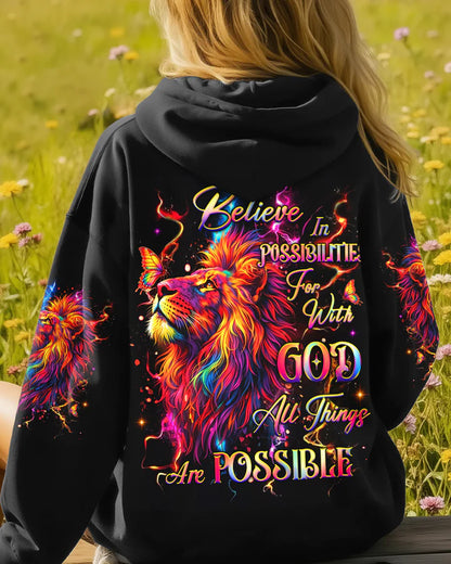 Cowgic Believe In Possibilities Lion Women's All Over Print Shirt