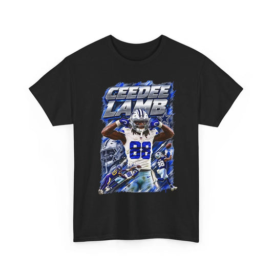 CeeDee Lamb Unisex Heavy Cotton T-Shirt, CeeDee Lamb Football Shirt, Dallas Cowboys Fan Tee, Football Fan T-Shirt, Wide Receiver Fan Apparel, Game Day Football Shirt, Sports Fan Gift, Gildan 5000, Sweatshirt & Hoodie